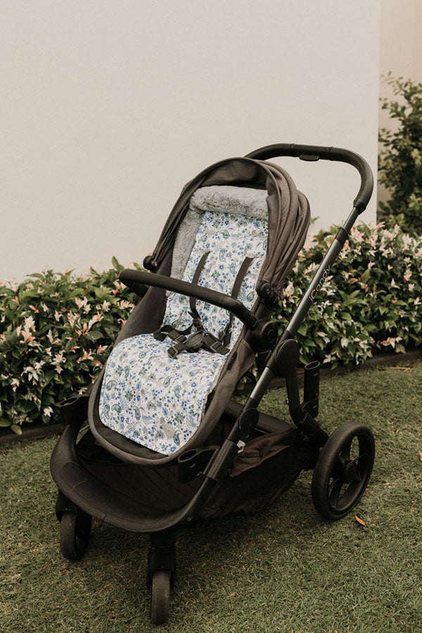 Cozy Fleece Pram Liner - Blue Paisley