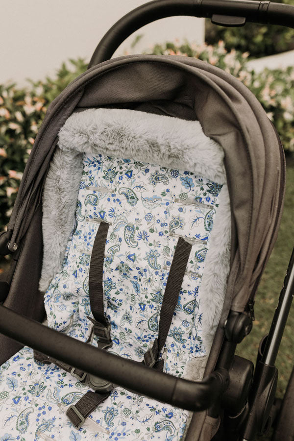 Cozy Fleece Pram Liner - Blue Paisley