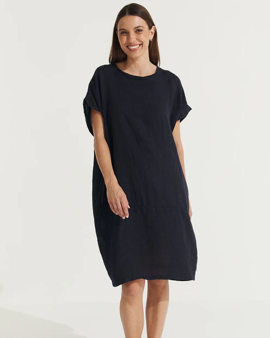 Eliza Linen Dress - Black