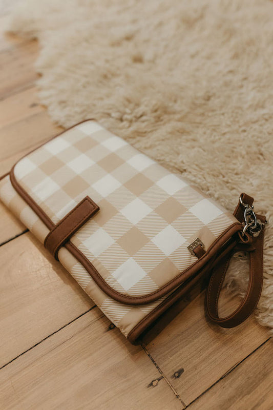 Change Mat Clutch - Beige Gingham