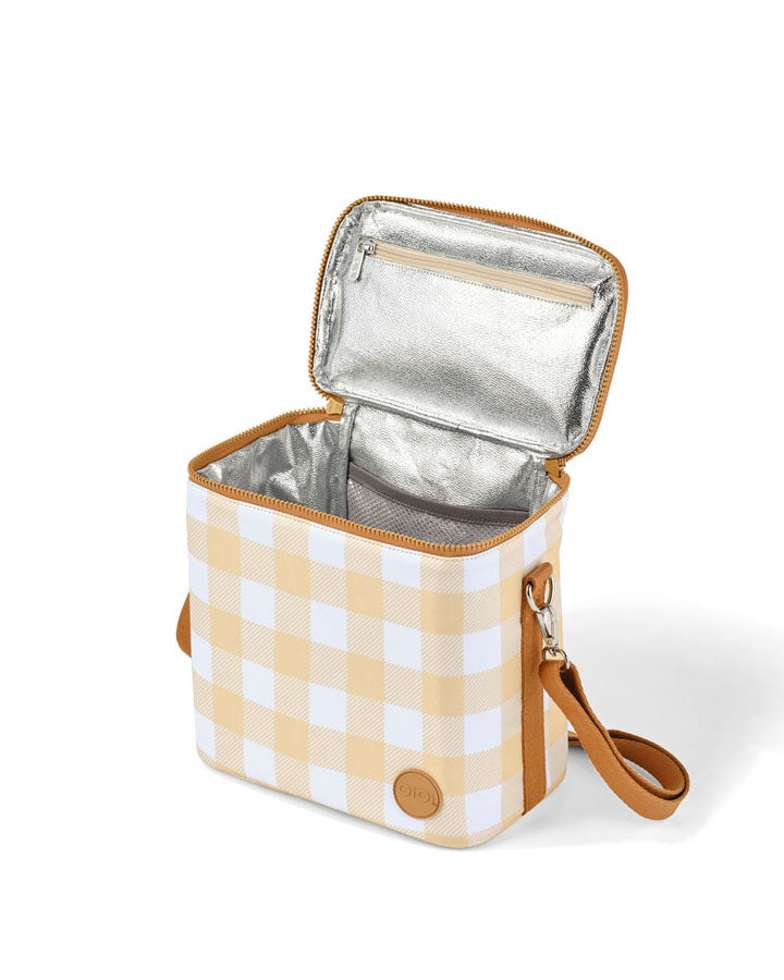 Midi Insulated Lunch Bag - Beige Gingham