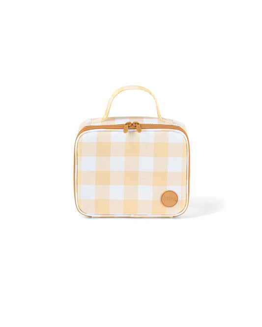 Mini Insulated Lunch Bag - Beige Gingham