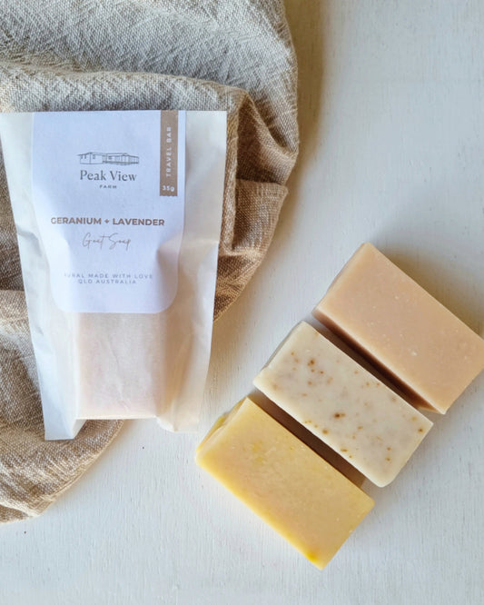 Goat Milk Soap - Lemongrass Scrub - Travel bar 35g