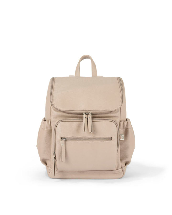 Mini Signature Backpack - Oat Vegan Leather