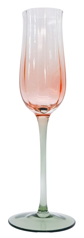 Tulip Champagne Glass - Pink and Green 22cm