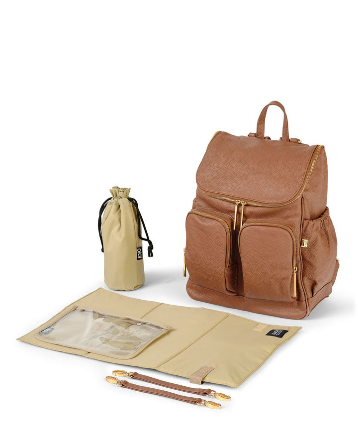 Signature Nappy Backpack - Terracotta Genuine Leather